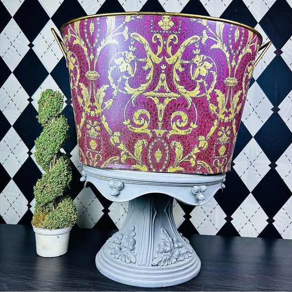 Matte Grey Ceramic Pedestal Plinth and Cake Stand French Country European 11” - Picture 11 of 12